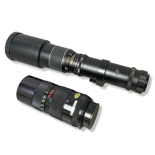 404 - Two Zoom lenses including 400mm & Chinon Zoom 85-210mm. 400mm includes a 2x converter. Nikon adaptab... 