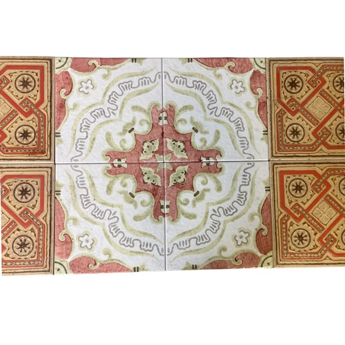 401 - 12 pieces Italian Ceramic tiles. Including four hand-painted feature set. 
20 x 20 cm