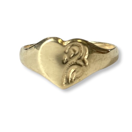 48 - A yellow metal Childs Christening Signet ring.
Size F 1/2
Weight - 0.87g