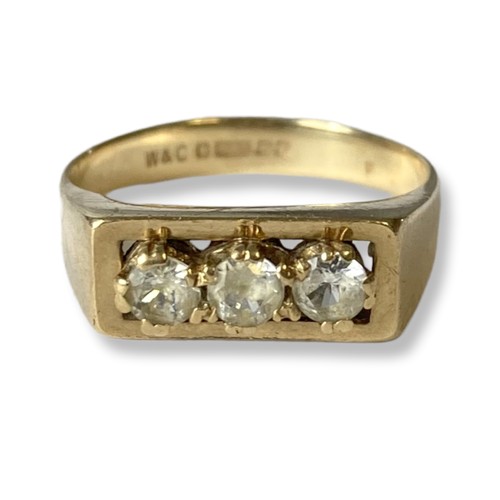 49 - A 9CT Gold & Diamond three stone ladies ring.
Size - K
Weight - 2.31