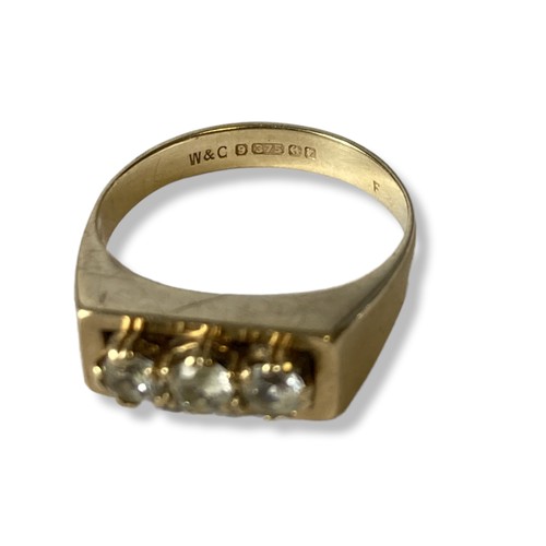 49 - A 9CT Gold & Diamond three stone ladies ring.
Size - K
Weight - 2.31