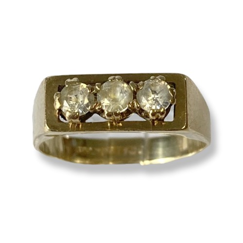 49 - A 9CT Gold & Diamond three stone ladies ring.
Size - K
Weight - 2.31