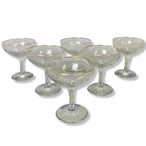 60 - Collection of 6 1950's Babycham glasses and soft board. 
10.5cm tall.
Board - 48.5 x 30cm