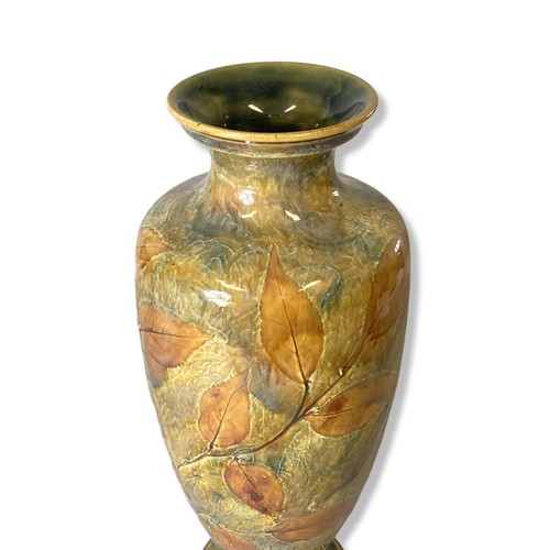 138 - A Royal Doulton stoneware 'Autumn leaves' pattern vase.
32cm tall