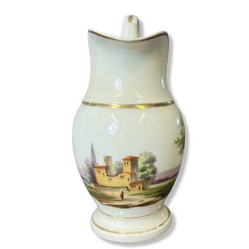 146 - 19th Century French Empire porcelain vase together with a similar period hand-painted jug.
Vase - 22... 