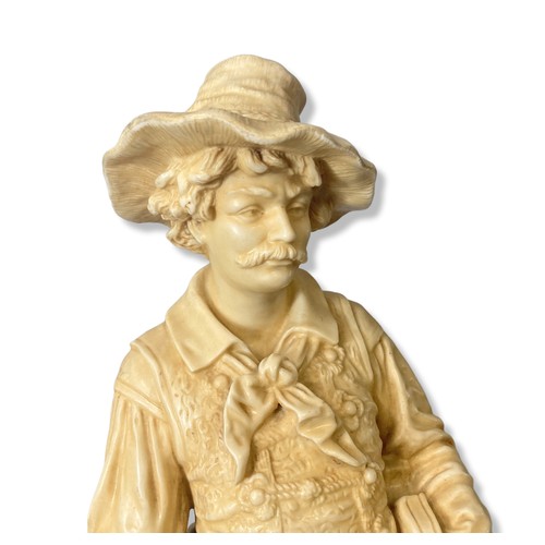 148 - Large Victorian Robinson & Leadbetter blush tinted figure of violin player.
43cm Tall.