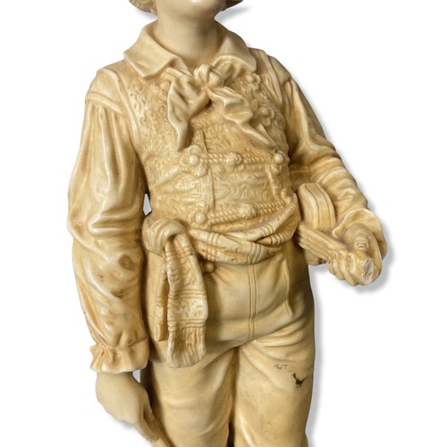 148 - Large Victorian Robinson & Leadbetter blush tinted figure of violin player.
43cm Tall.