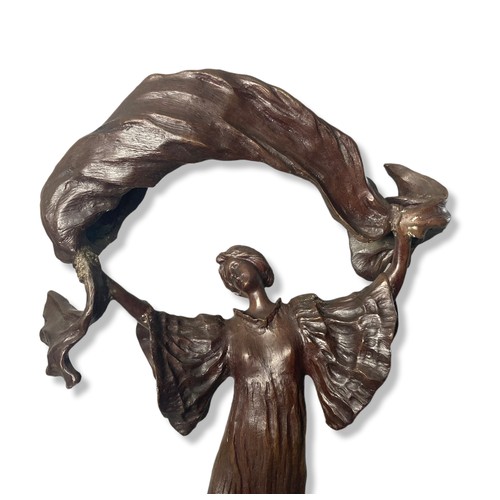 182 - A large Bronze figure, after Agathon leonard. Danseuse à l'Écharpe (Dancer with a Shawl).
47cm Tall