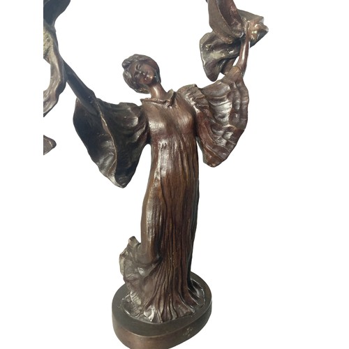 182 - A large Bronze figure, after Agathon leonard. Danseuse à l'Écharpe (Dancer with a Shawl).
47cm Tall