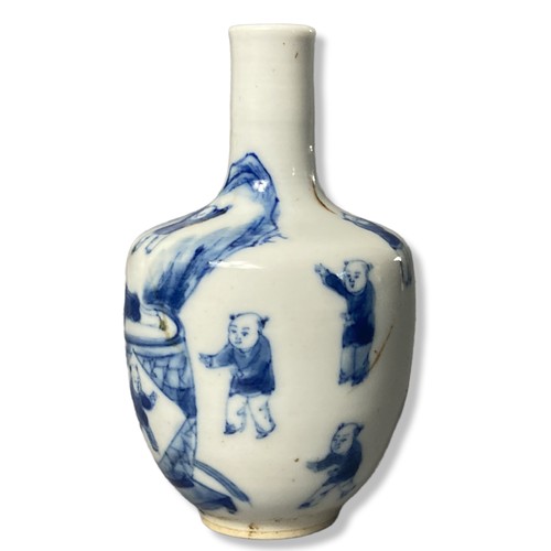 237 - Chinese porcelain miniature bottle vase. Painted in the 