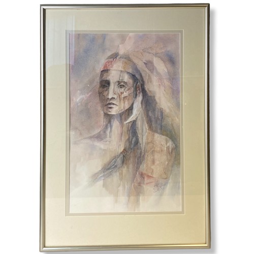 395 - Signed Judy Jepsen Watercolour painting. Titled 'Pride & Dignity'.
74.5 x 51.5 cm