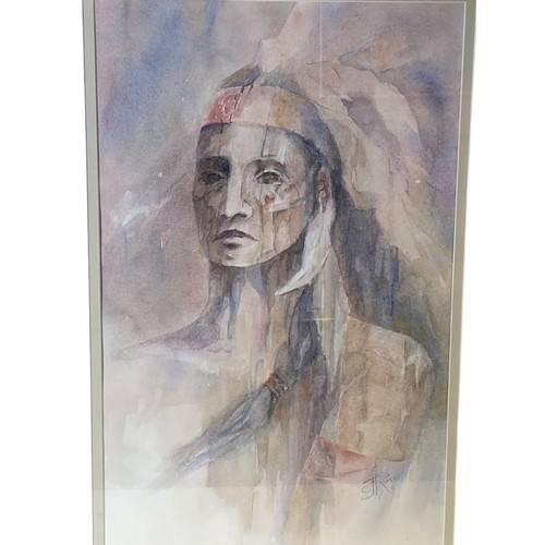 395 - Signed Judy Jepsen Watercolour painting. Titled 'Pride & Dignity'.
74.5 x 51.5 cm