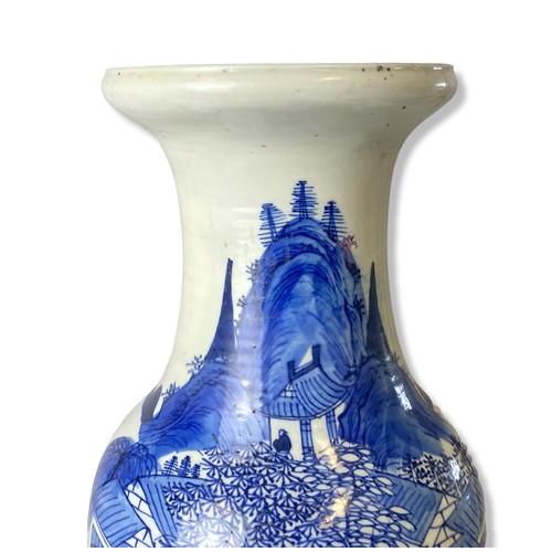 265 - A large 19th-century Chinese Celadon blue & white painted vase. 
57cm Tall