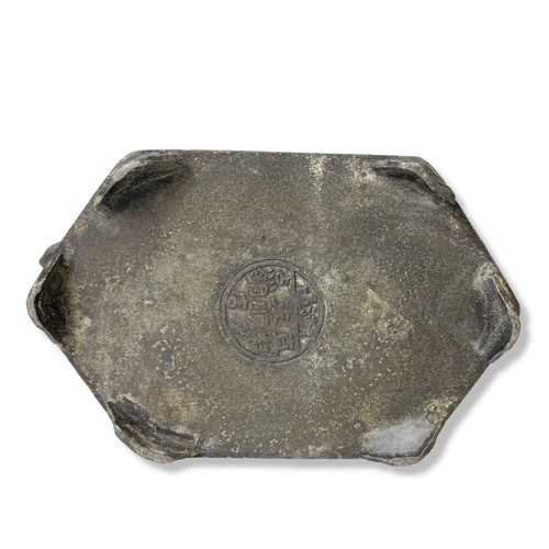 113 - Three 19th-century Pewter teapots, with reverse painted panels under glass. Marks to bases. 
largest... 