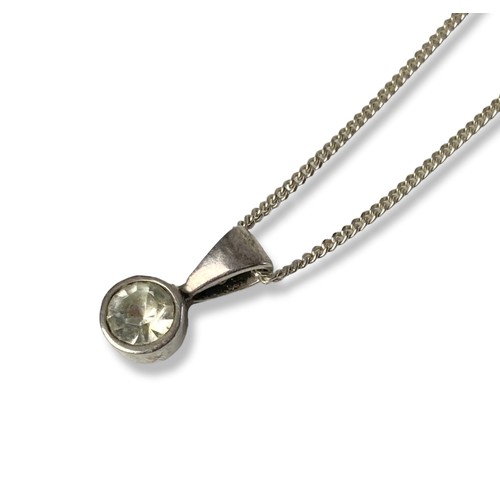 50B - A Swarovski crystal pendant and Silver chain.