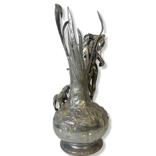 176A - A large WMF style Art Nouveau Spelter vase or lamp base.  
41cm Tall