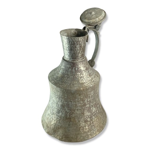 269A - A large 19th-Century Middle Eastern Tinned Copper Water Jug/ Pitcher. Mamaluke style. With metal mou... 