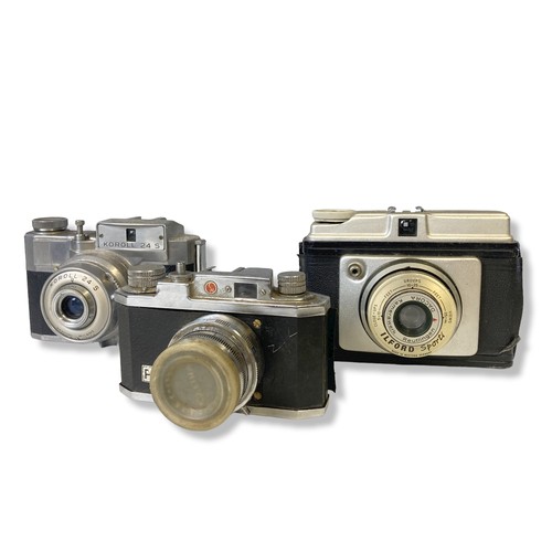 79 - Three vintage Cameras, Including Haliba 35X, Ilford Sporti and a Koroll 24S.