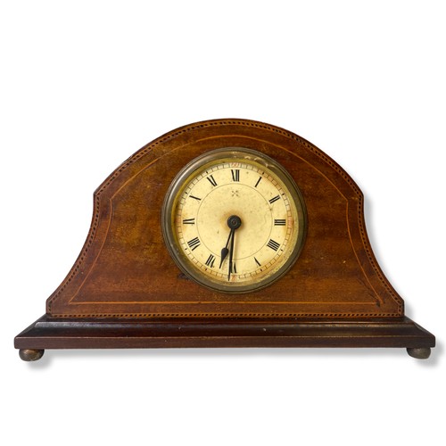 184 - Three antique mantle clocks. Including white painted Art Nouveau clock case and two wooden mantle cl... 