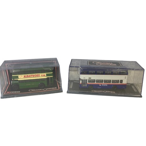 8 - A collection of Seven Diecast model buses. Including Corgi & Gilbow EFE.