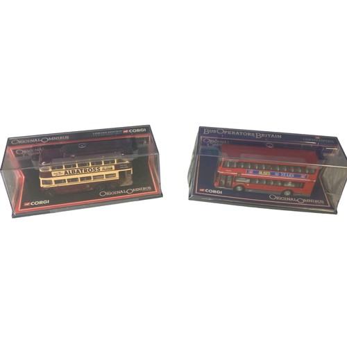 9 - Eight Boxed Diecast model buses. Including Gilbow EFE and Corgi.