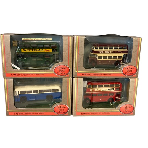 13 - Seven boxed Diecast model buses. Including Creative masters, Gilbow & Corgi.