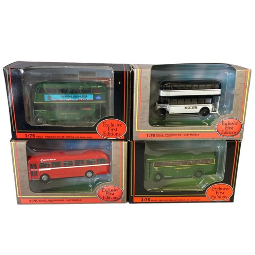 14 - Seven Diecast model buses. Includes Corgi and Gilbow EFE.