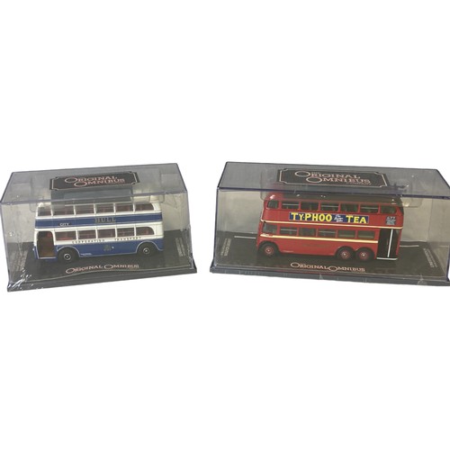 14 - Seven Diecast model buses. Includes Corgi and Gilbow EFE.