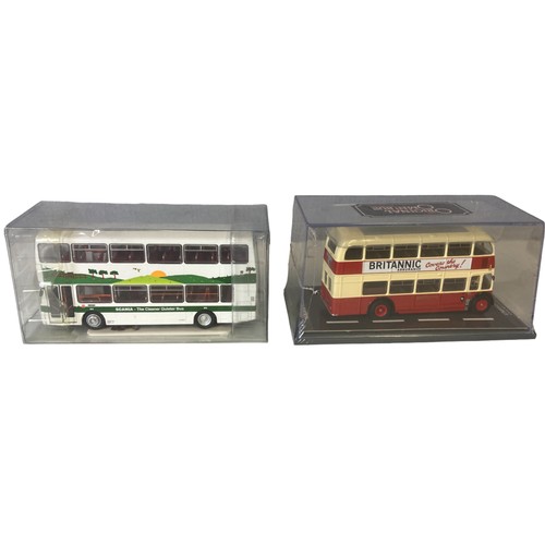 15 - A job lot of 6 Diecast model buses. Includes Gilbow box set, Corgi & Britbus.