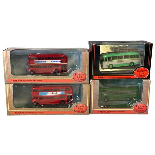 29 - A large collection of 10, 1:76 scale model buses.