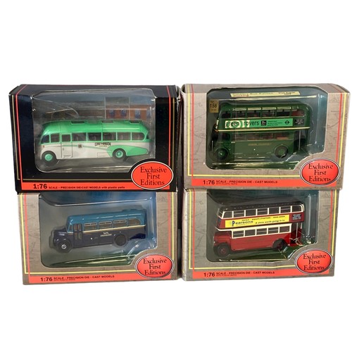 29 - A large collection of 10, 1:76 scale model buses.