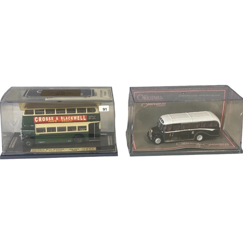 36 - Five Diecast Model buses. Including Britbus & Corgi