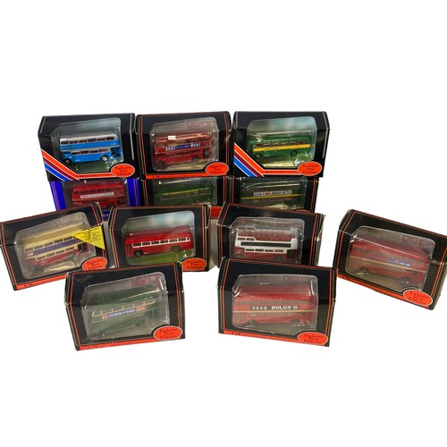 43 - A collection of 11 Gilbow EFE Diecast model buses.