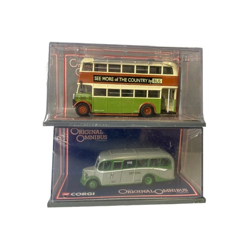 63 - A Collection of Diecast model buses including Gilbow, Britbus & Corgi.