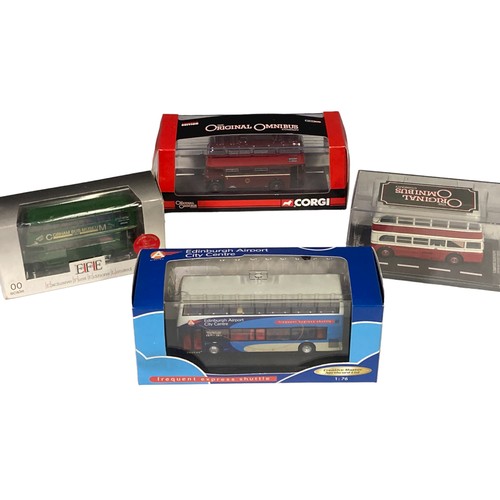 46 - A Collection of Boxed Diecast model buses including Creative masters.