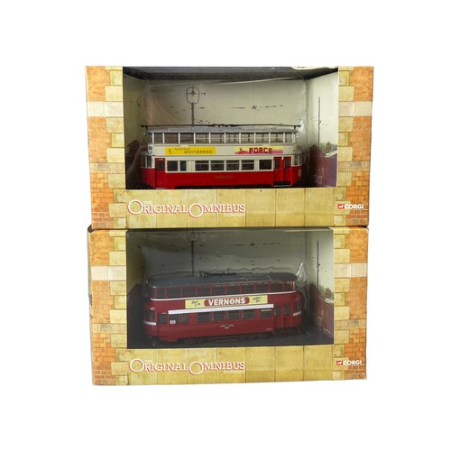 96 - Three Corgi 1:76 Scale Diecast model Trams.