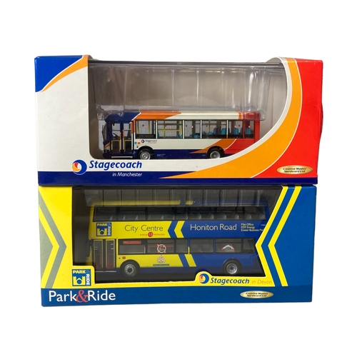 100 - Four Creative masters & three Corgi Diecast model buses.