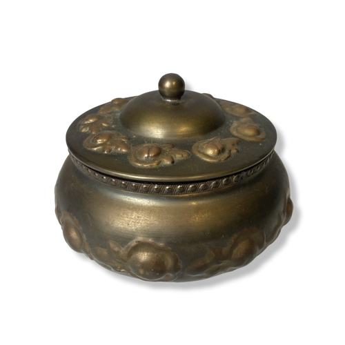 64 - A collection of Oriental metal items, including a Tibetan metal & Jade opium pipe and Dragon mounted... 