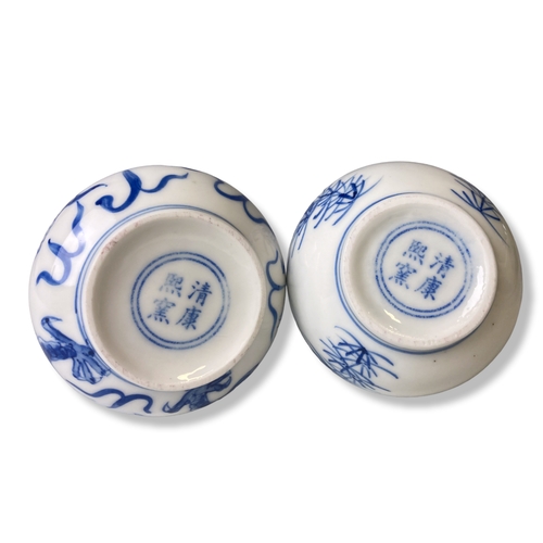 208 - Two Chinese porcelain hand painted blue & white vases. One depicting a five-claw Dragon and the othe... 