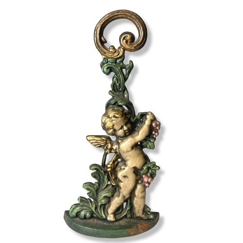 154 - A pair of painted Cast Iron Cherub Doorstops.
42cm tall