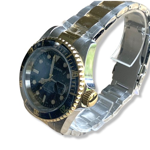 29 - Ltd edition Di Bacarri Marina Diver mens watch. New & Unworn. Two-tone Gold & Deep blue. In original... 