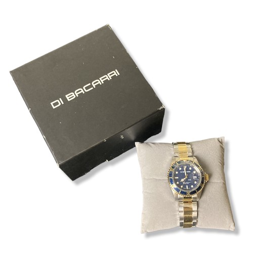 29 - Ltd edition Di Bacarri Marina Diver mens watch. New & Unworn. Two-tone Gold & Deep blue. In original... 