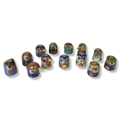 67 - Chinese Cloisonne thimbles 13 in total