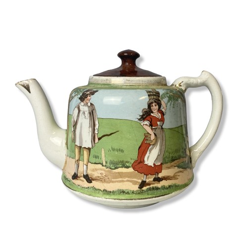 139 - A Staffordshire Benthall Salopian 'Jack & Jill' teapot.