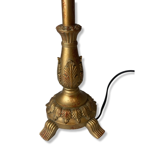 171 - cast relief Resin & Brass Column lamp base. 
56cm Tall