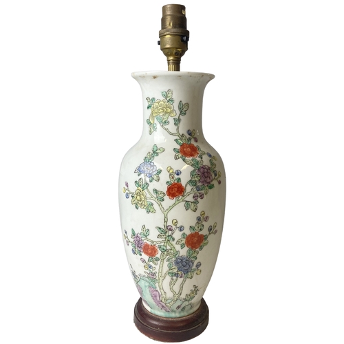 172 - A Chinese hand Famille rose table lamp.painted