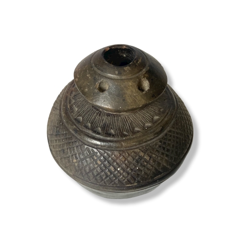 220A - A Chinese neolithic type pottery Incense burner. 
Approx 10cm tall.