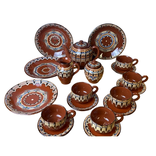 51 - A Troyan (Bulgaria) studio pottery tea service.
