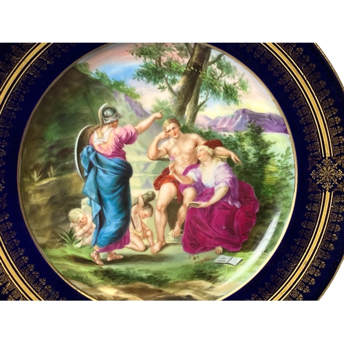 132 - A 19th-century Vienna porcelain cabinet plate. Painted with classical scene. marked to base.
23.5cm ... 