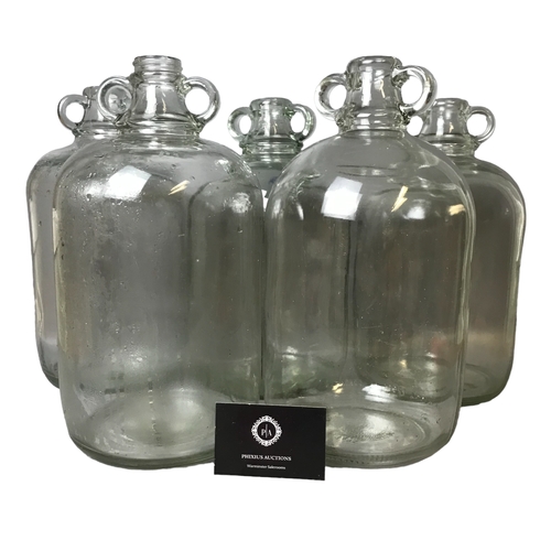 74 - 5 Large Glass Demijohns'